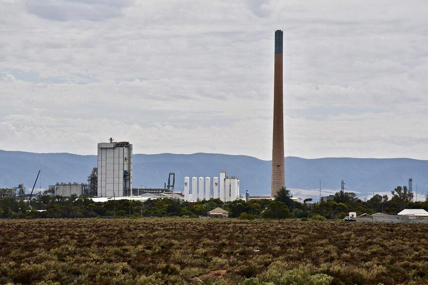 A view of the Port Pirie smelter from the west of the town.