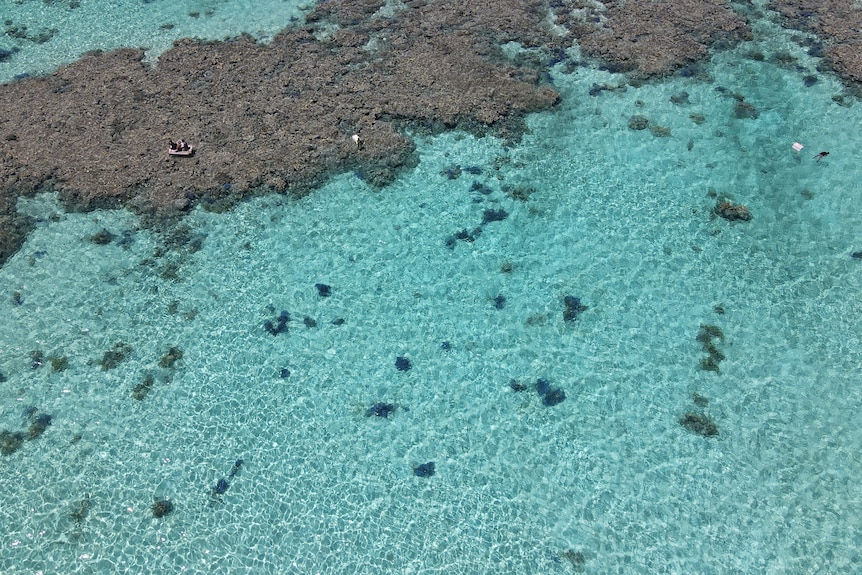 A wideshot of fishermen at the Rowley Shoals Marine Park.