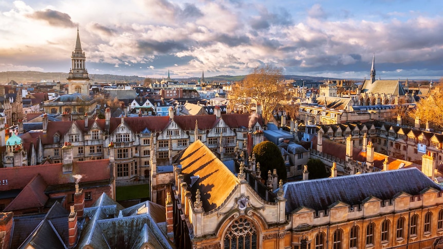 An elevated view of Oxford University