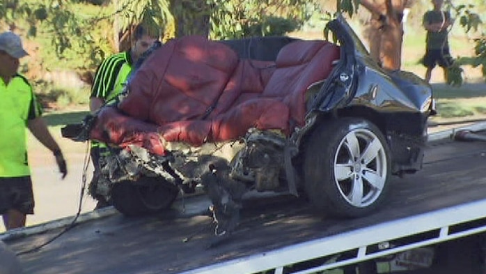Wreckage of fatal Morley car crash