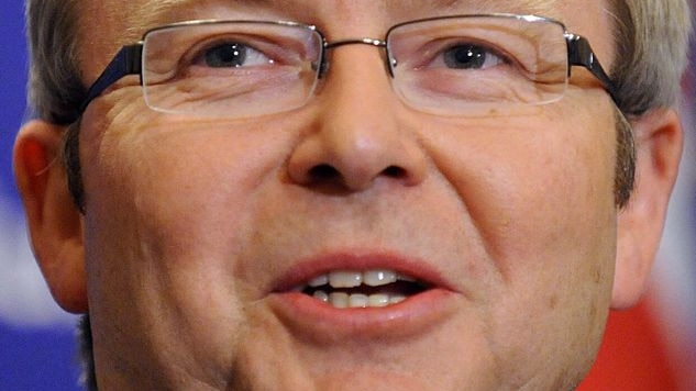 Prime Minister Kevin Rudd speaks during a press conference