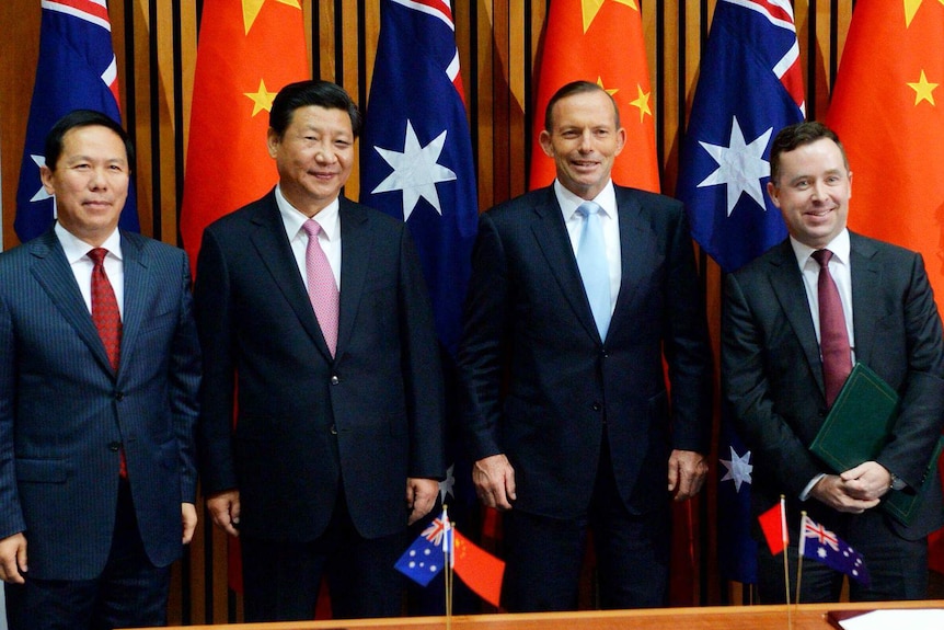 China Eastern and Qantas sign the deal at Parliament House, Canberra