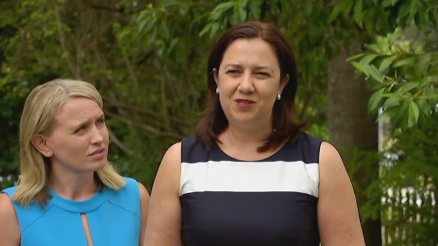 Queensland Education Minister Kate Jones with Queensland Premier Annastacia Palaszczuk