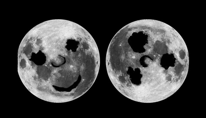 Southern and northern hemisphere views of the moon
