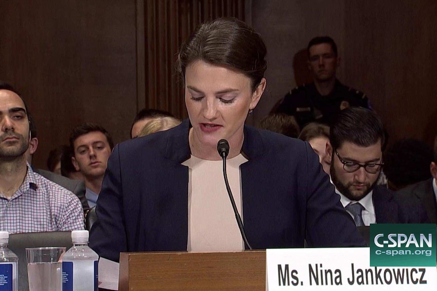 Nina Jankowicz testifying to a Senate judiciary committee