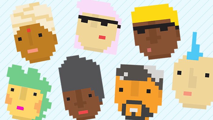 Cute little pixel people