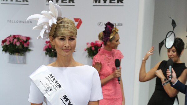 The winner of the 2015 Melbourne Cup Fashions on the Field