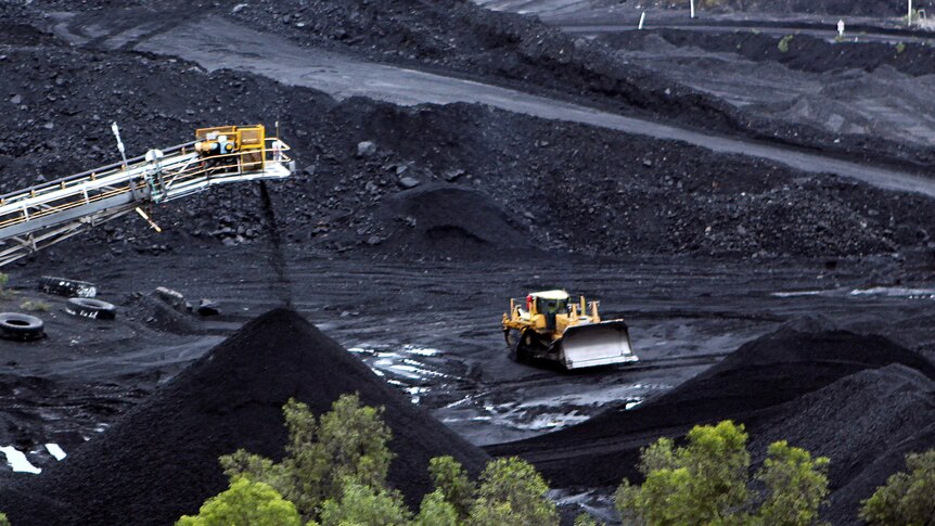 Coal is stockpiled at the Blair Athol mine