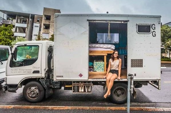 Chrissie Junge sitting in her truck