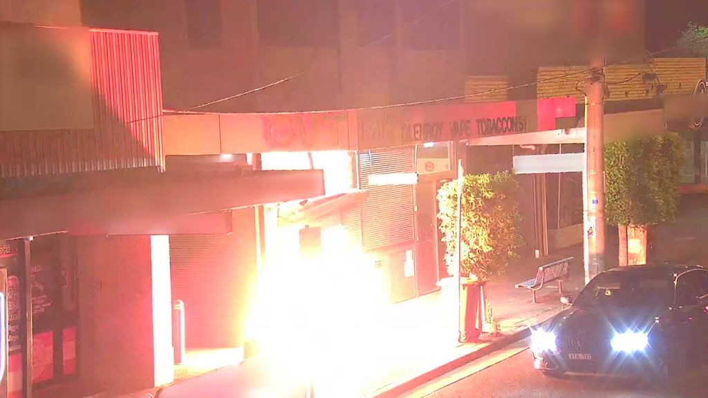 Security vision shows arson attack on vape shop in Melbourne suburb of  Glenroy