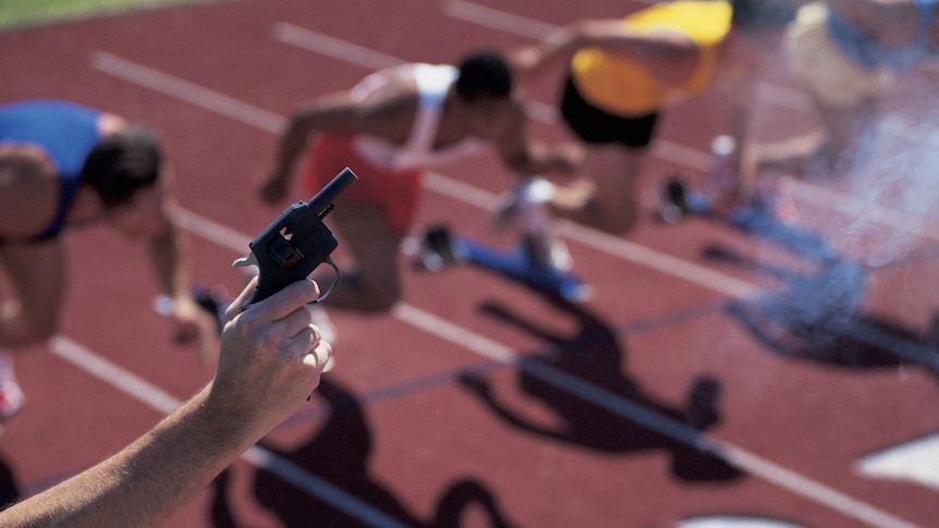 A starters gun at a race