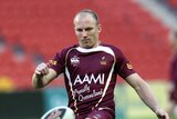 Darren Lockyer trains ahead of his 36th and final State of Origin match for Queensland.