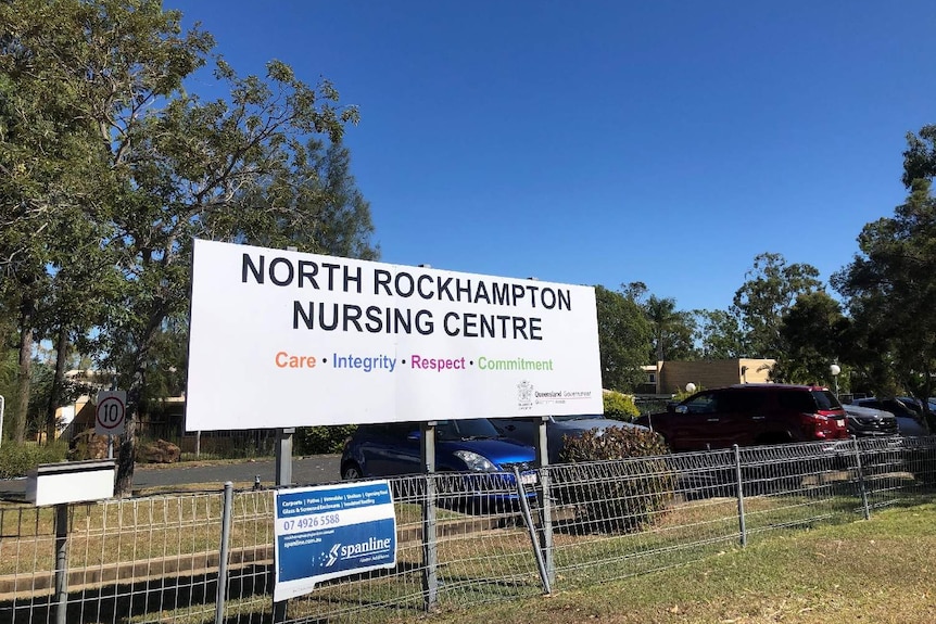 Sign and carpark of North Rockhampton Nursing Centre in central Queensland.