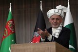 Afghanistan's President, Ashraf Ghani speaks during a ceremony