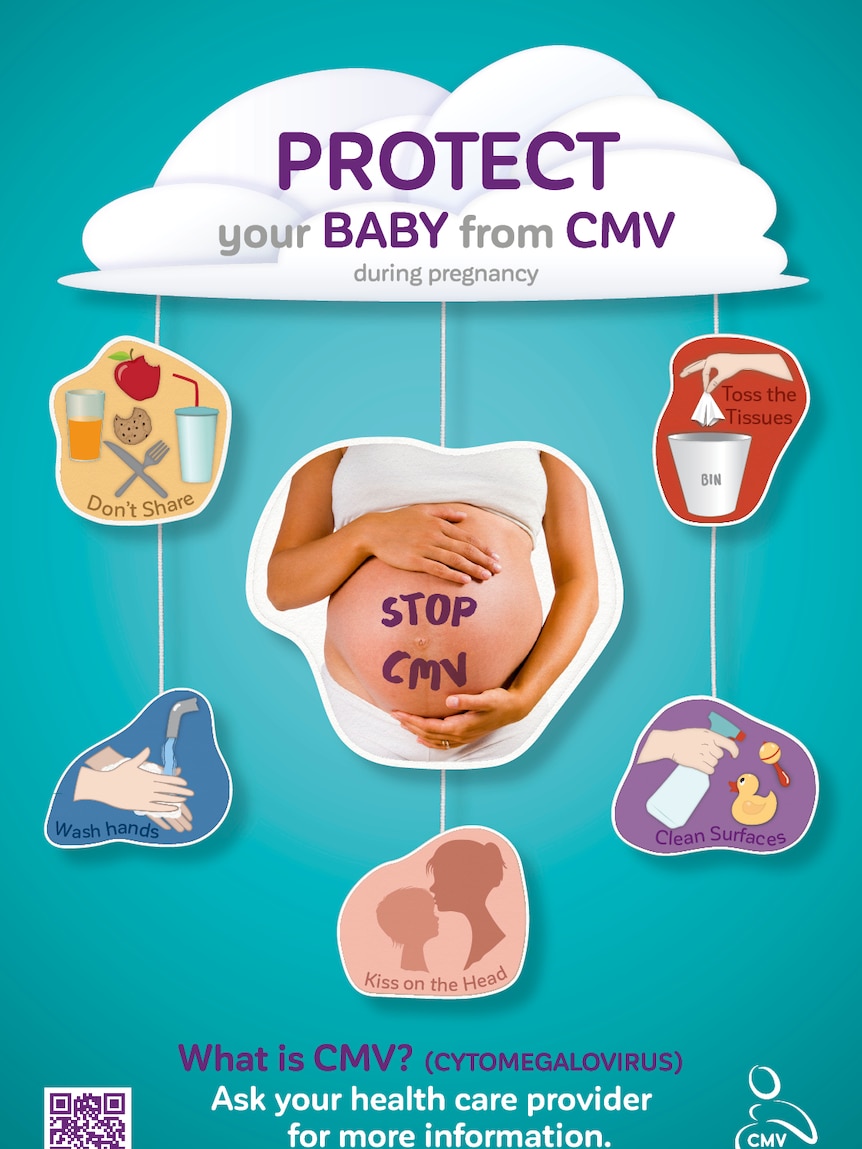 Poster on how to limit the risk of spreading CMV
