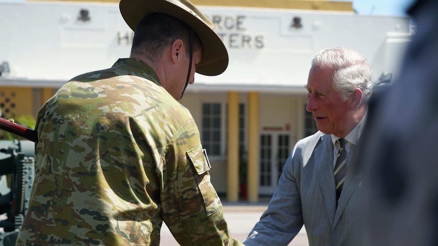 Prince Charles and Commander Colonel John Papalitsas
