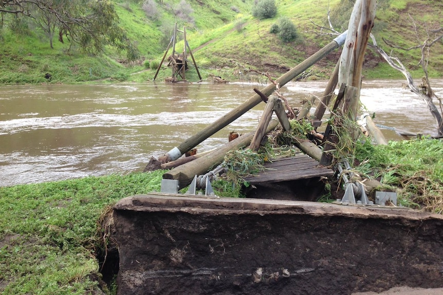 Damaged bridge at Old Noarlunga