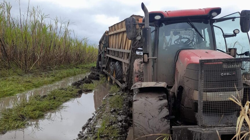 Bogged tractor