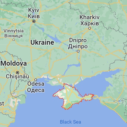 A Google Map of Crimea.