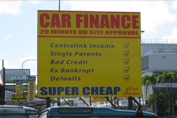 The sign outside the former car saleman's business in Cairns