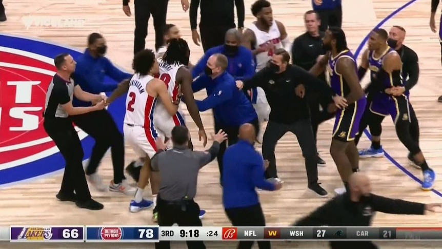 Why was LeBron James ejected from the game against the Pistons?