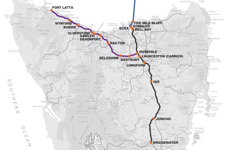 Tasmania's gas pipeline network