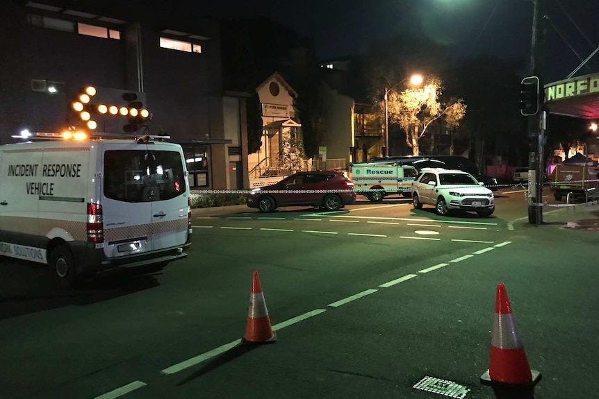 Police operation taking place on Cleveland Street in Surry Hills.
