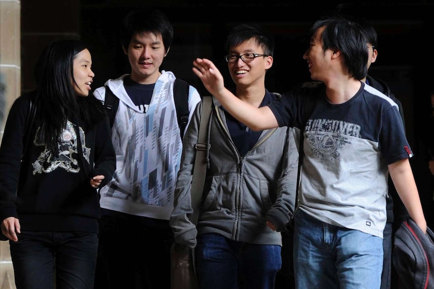A group of international students