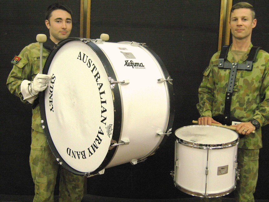 Percussionist and drummer from the Australian Army Band, Sydney