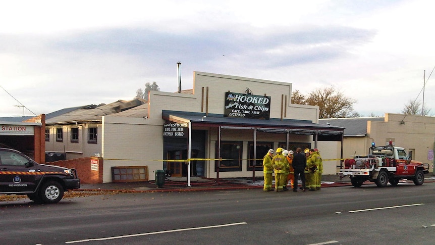 The blaze triggered an explosion in the shop.