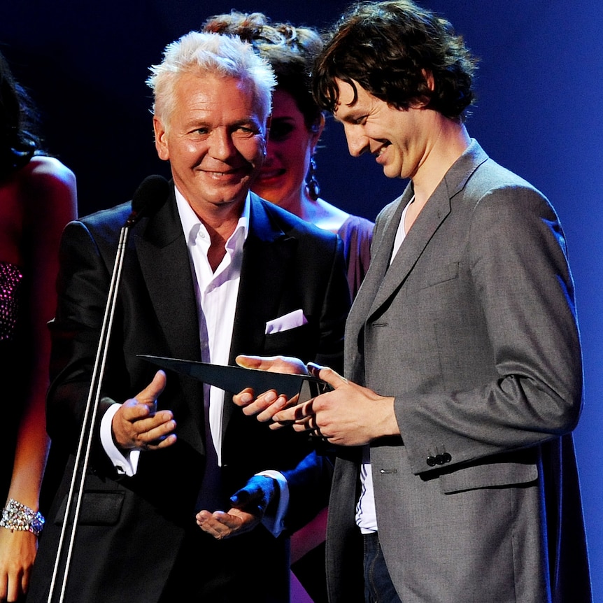 Australian artist Gotye accepts the award for best pop release at the ARIA Awards