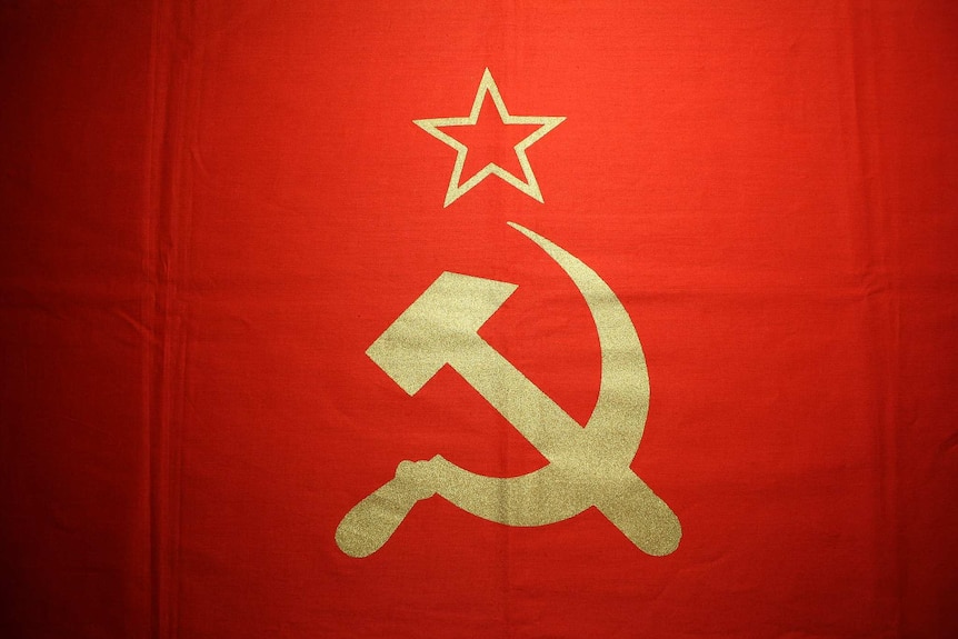 Hammer and sickle symbol.