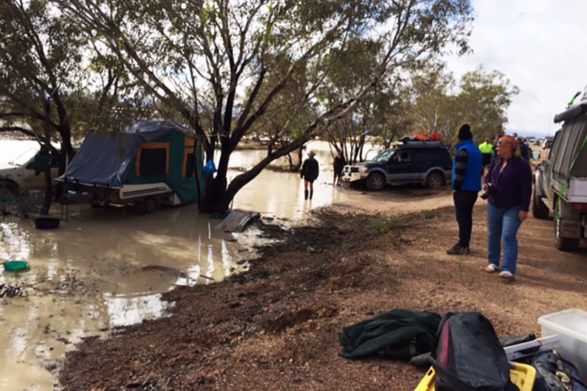 A flooded campsite outside Birdsville