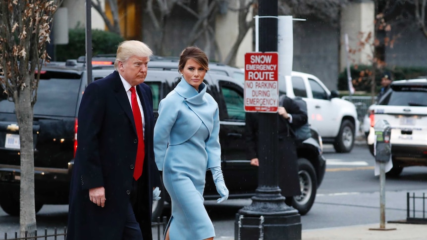 President-elect Donald Trump and his wife Melania arrive at St John's Episcopal Church