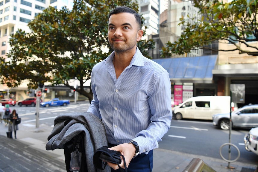 Guy Sebastian arrives at court