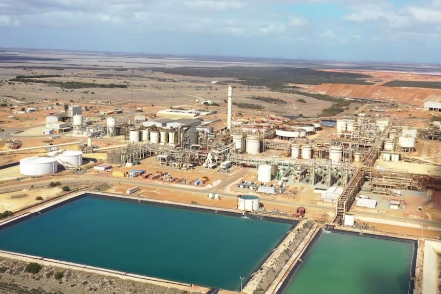 An aerial shot of the closed Ravensthorpe nickel mine.