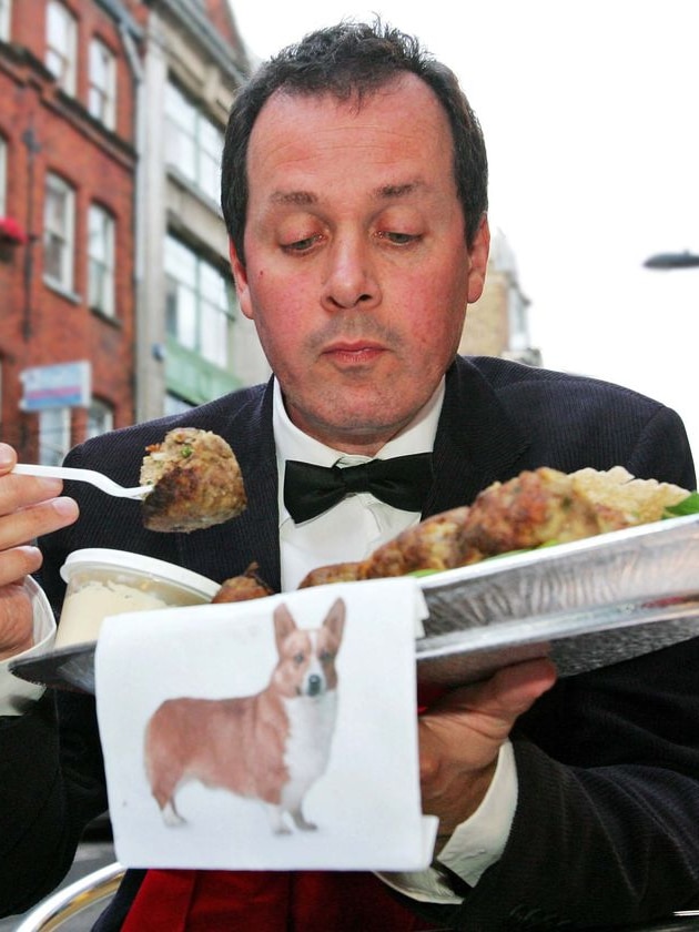 Mark McGowan ate a corgi in protest against the shooting of a fox by Prince Philip