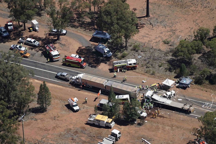 Aerials of crash.