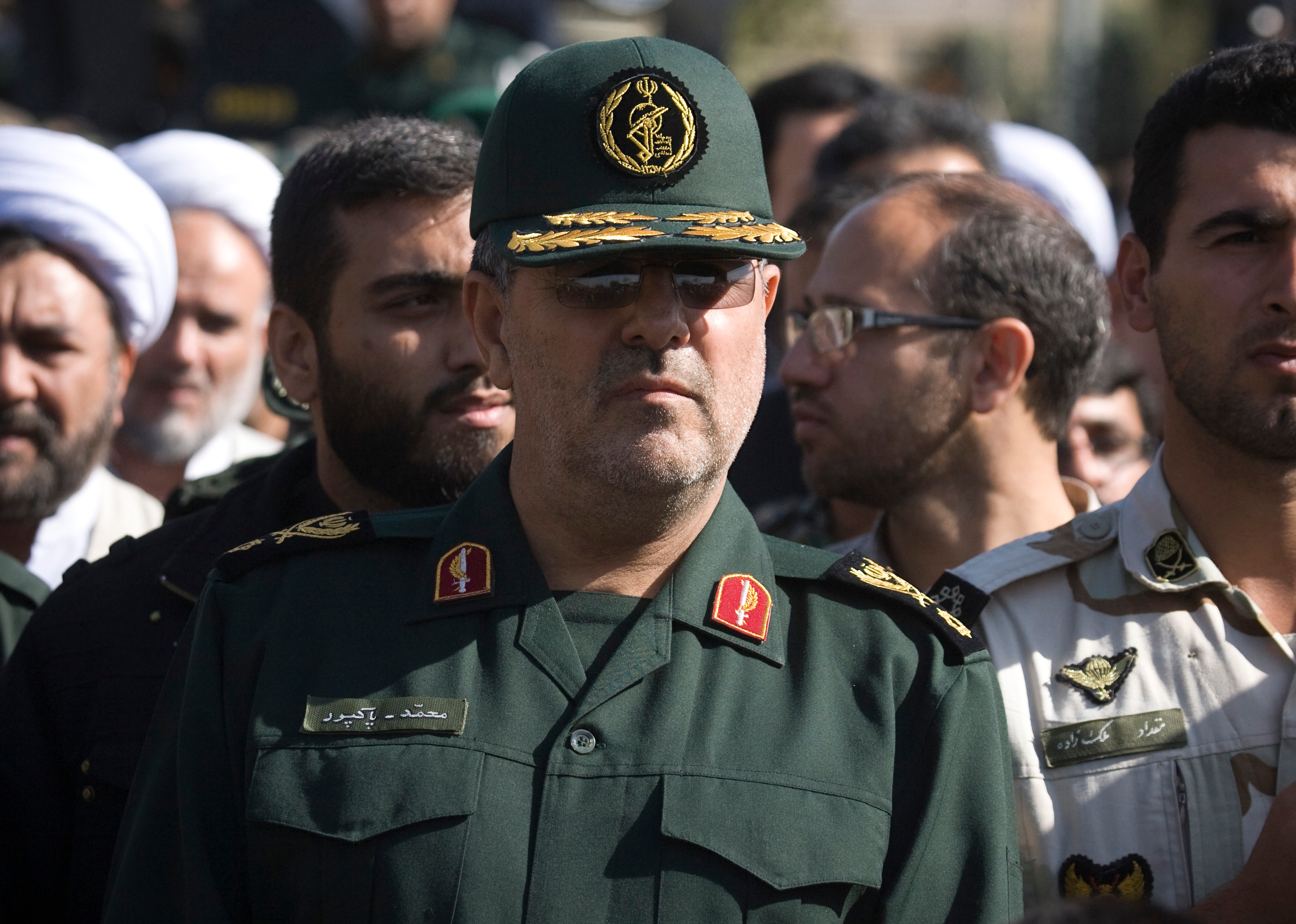 Mohammad Pakpour in a jungle green military uniform with a neutral expression.