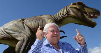 CUSTOM Clive Palmer and a dinosaur