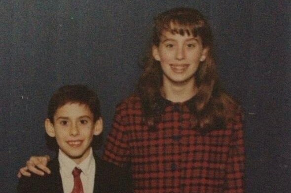 Alissa Wilkinson as a kid, standing next to her younger brother