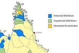 Map showing a declared and proposed Wild Rivers areas in Queensland