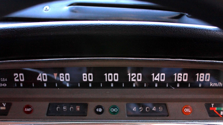 The linear speedo on the Volvo 122S.