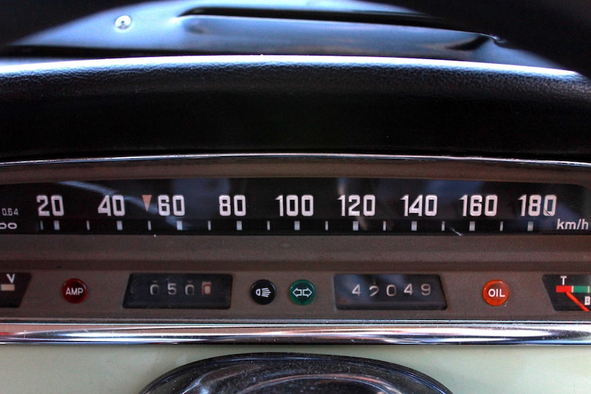 The linear speedo on the Volvo 122S.