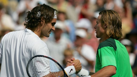 Roger Federer and Lleyton Hewitt.