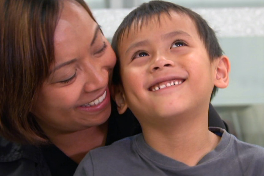 Maria Tan and her son Oscar.