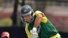 Ricky Ponting takes on the West Indian bowling attack