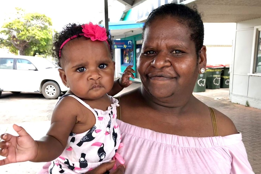 Dianna Passi with her baby daughter Rosemary, from Murray Island in the Torres Strait.