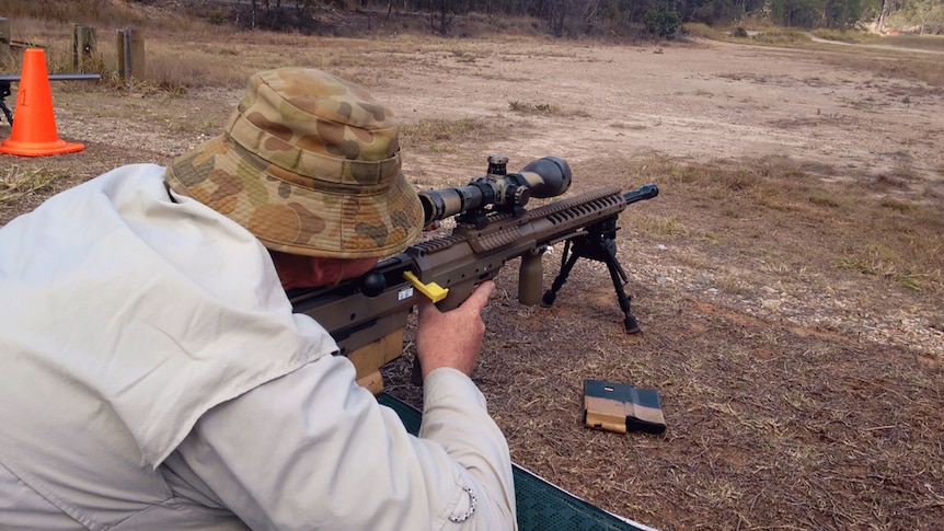 Man shooting a gun