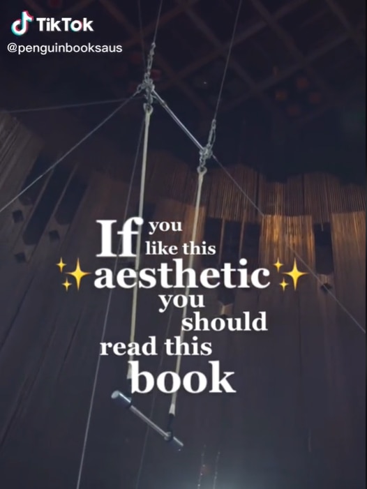 Screenshot of TikTok from Penguin Books Australia 'If you like this aesthetic, you should read this book'. 